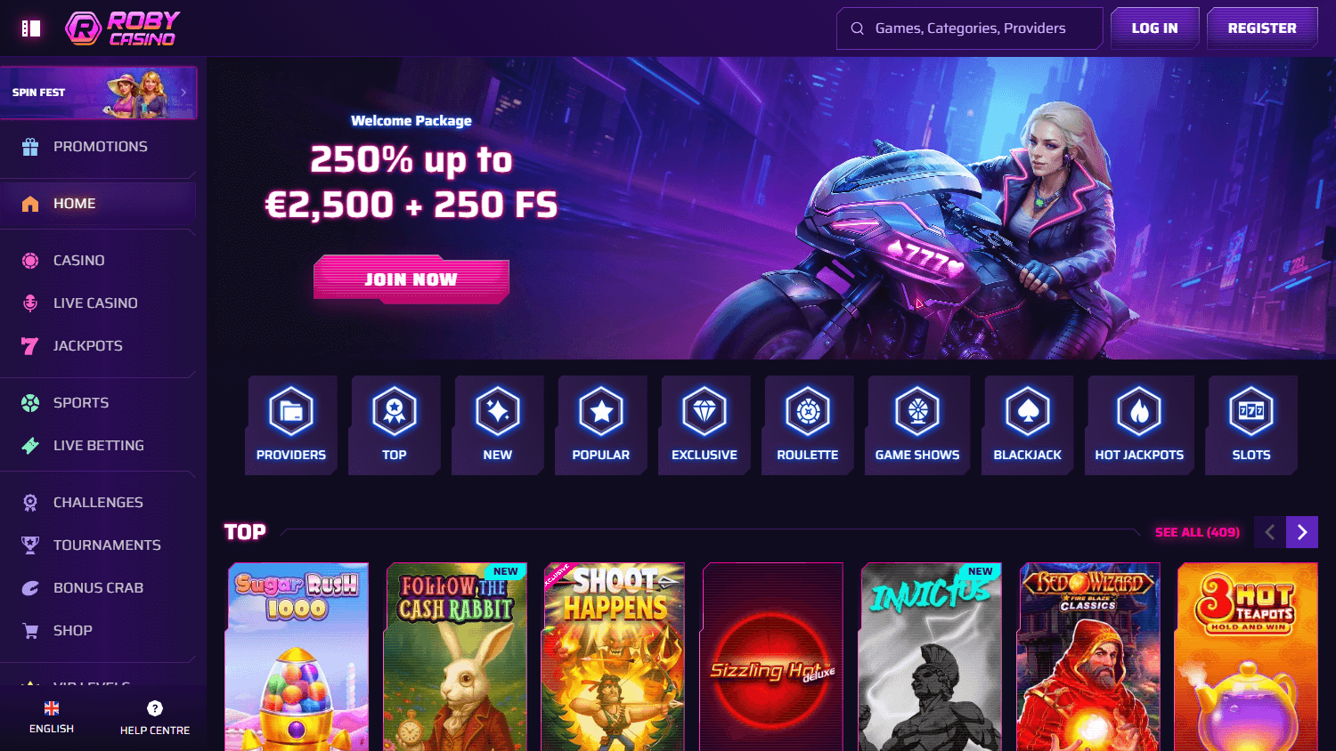 Roby Casino Desktop screenshot